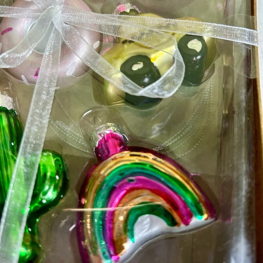 Target Bullseye Mini Christmas Glass Ornaments New